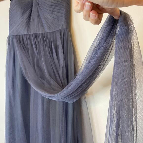 Jenny Yoo Annabelle Convertible Gray Maxi Formal Prom Ball Gown Dress Size 8 - Picture 16 of 16